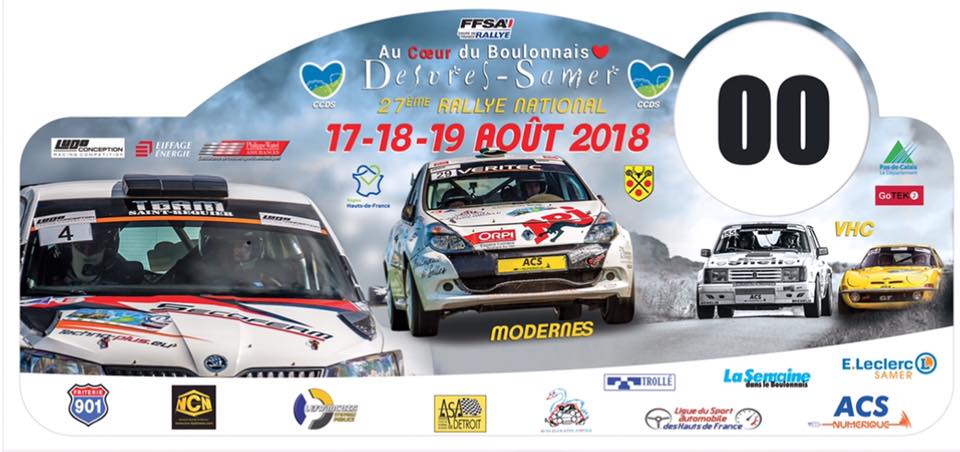 Plaque rallye du Boulonnais 2018